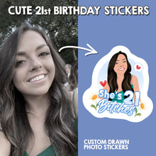 Load image into Gallery viewer, Cute 21st Birthday Stickers
