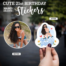 Load image into Gallery viewer, Cute 21st Birthday Stickers